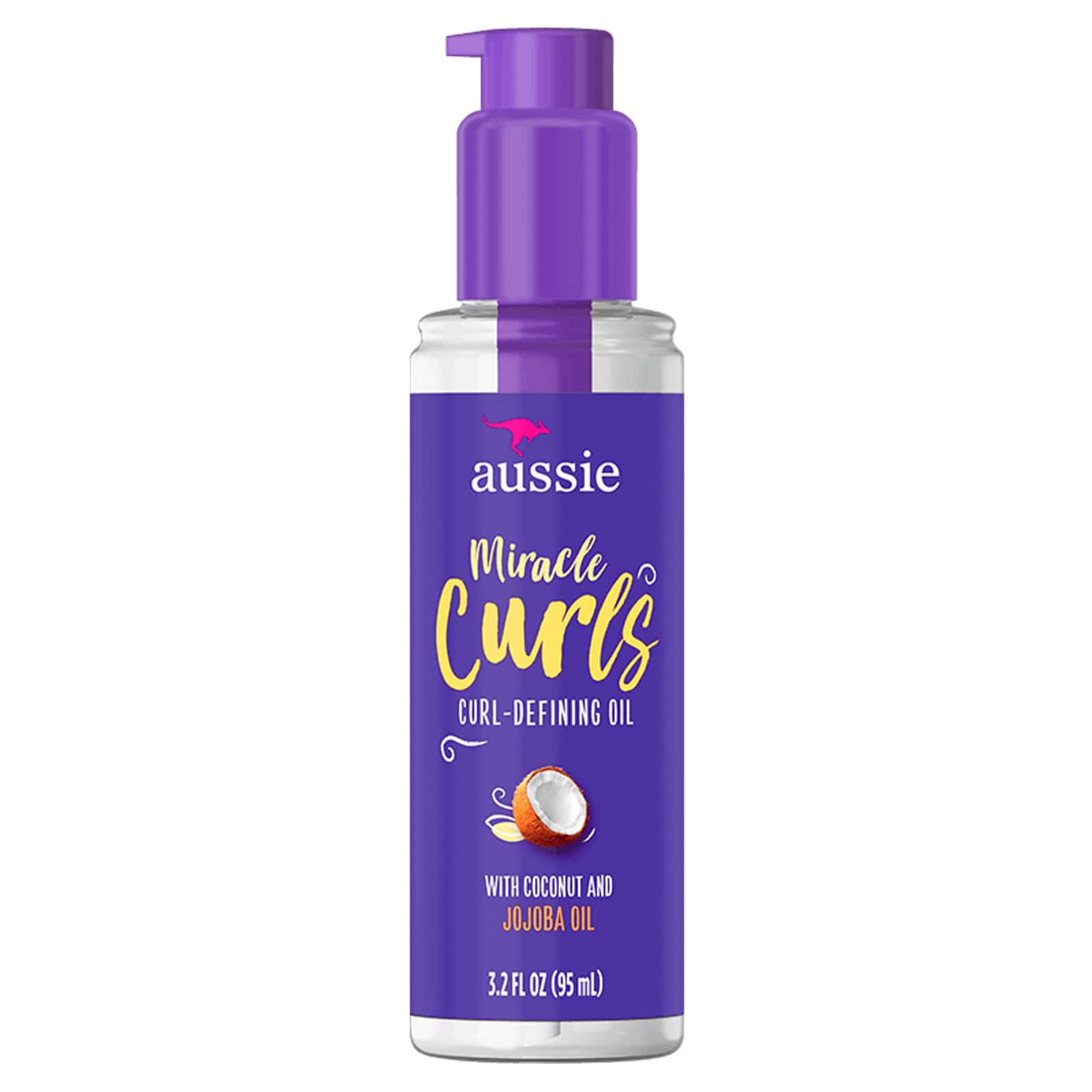 Aussie Miracle Curls Curl-Defining Oil Hair Treatment with Jojoba Oil 3.2 oz